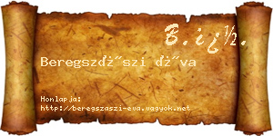 Beregszászi Éva névjegykártya