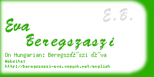 eva beregszaszi business card